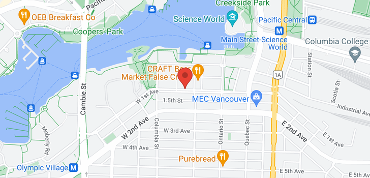 map of 607 123 W 1ST AVENUE
